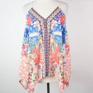 Flying Tomato Floral Tank Halter Top Size L
